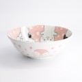Japońska Miska do ramenu Animals różowa 21 cm