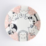 Duża różowa miska na ramen kawaii Animals 1000 ml – 21 cm