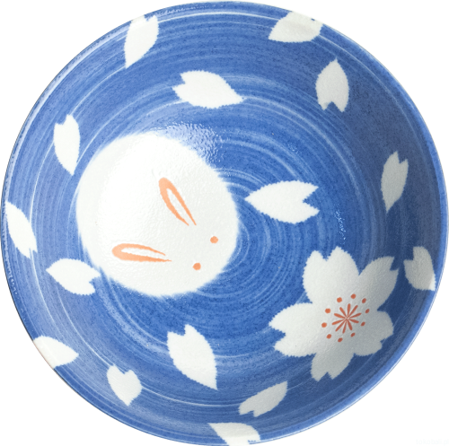 Duża miska na ramen niebieska Bunny – 21 cm