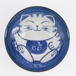 Ceramiczna japońska miseczka z motywem Maneki Neko 19 cm