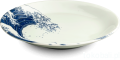 Talerz płytki z motywem wielkiej fali Hokusai 25 cm biały