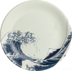 Talerz płytki z motywem wielkiej fali Hokusai 25 cm biały