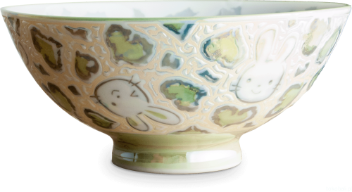 Ceramiczna japońska miseczka green hearts 14 x 6,5 cm