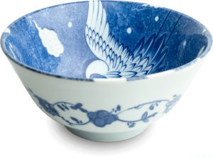 Ceramiczna japońska miseczka z motywem żurawia